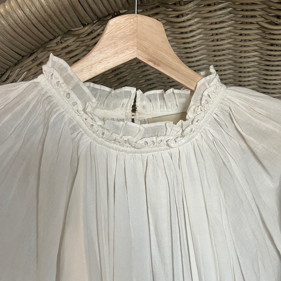 Cleobella mini dress size small in cream,  puff sleeves. - Picture 3 of 6